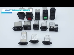 250V, 10A Tek Fazlı IEC giriş soketi Güç giriş Filtresi, Güç Hattı EMI Filtresi Uzun Çalışma Ömrü