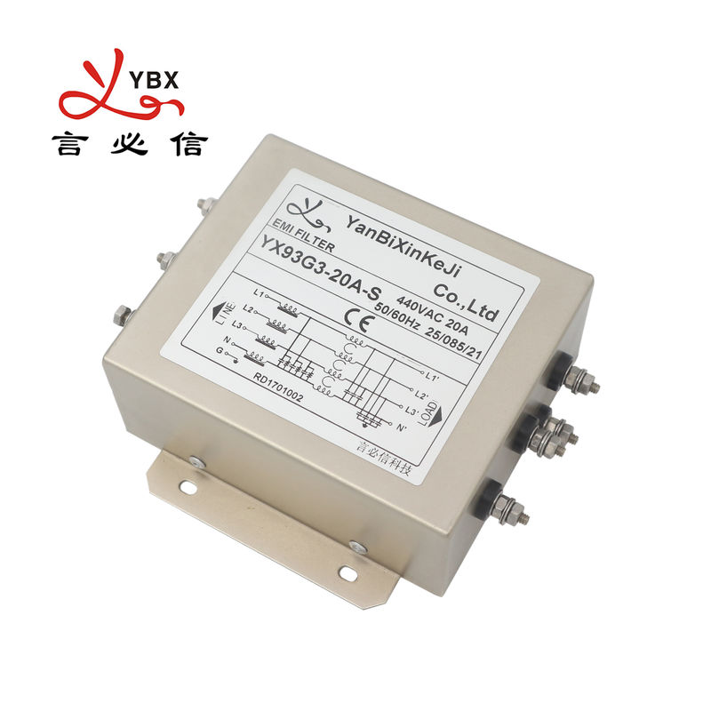 YX93G3 20A 3 Fazlı EMI Filtreleri VFD için EMI Güç Filtresi