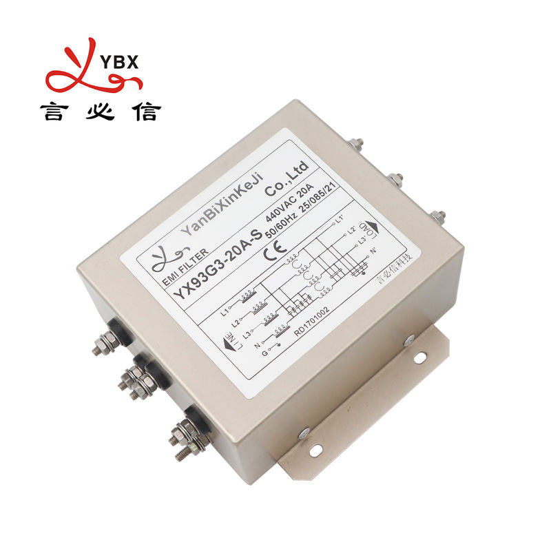 YX93G3 20A 3 Fazlı EMI Filtreleri VFD için EMI Güç Filtresi
